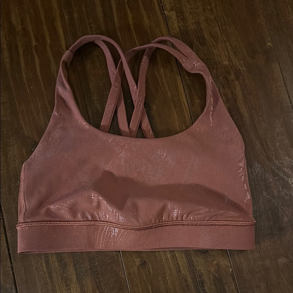 Lululemon Rusty Orange/Pink Shine Top Energy Bra Size 2